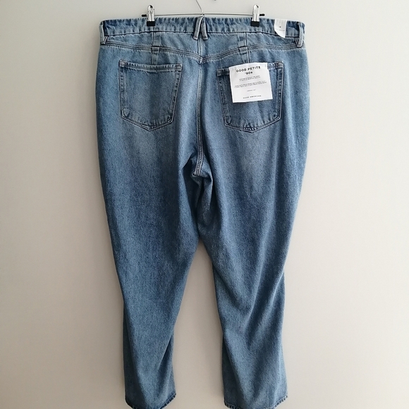 NWT Good American Plus Size Good Petite 90s Mid Rise Baggy Straight Jeans 18 - Picture 4 of 16